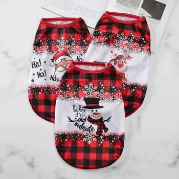 Рождественская одежда для кошек, жилет, футболка для щенков, для маленьких собак, одежда для кошек, наряды для котят, забавный новогодний костюм, принадлежности для чихуахуа XS