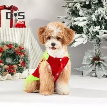 Рождественская одежда для собак, кошек, домашних животных, наряд в виде зеленого персонажа, праздничный костюм для вечеринки в стиле косплея для фотосессий и вечеринок S