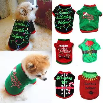 Рождественская одежда для собак маленьких и средних пород, костюм для собак чихуахуа, теплая одежда для собак, рождественские украшения 2024 года, одежда для собак XS