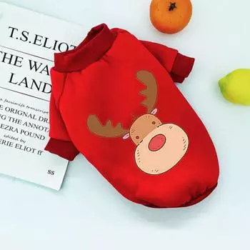 Рождественская одежда для собак, теплая одежда для домашних животных на осень и зиму, костюм для щенка, чихуахуа, рубашка для домашних животных, плюс бархатная шапка, свитер, одежда для собак XS