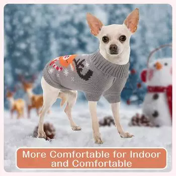 Рождественская одежда для собак, теплый зимний свитер в британском стиле с изображением лося, осенне-зимний утепленный свитер для кошек и собак S красный