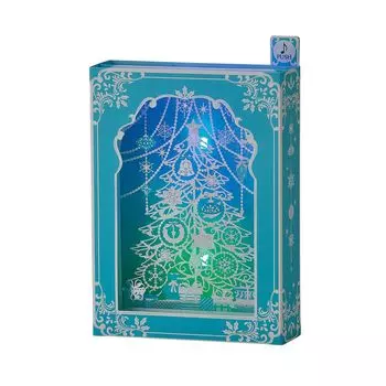 Рождественская открытка Sanrio Light Melody Card Laser Cut Light Blue Frame Tree Message Card Поздравительная открытка 109843 & JXPM12-4
