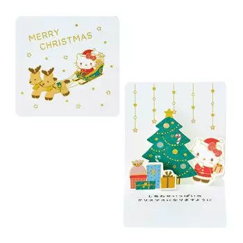 Рождественская открытка Sanrio Мини-открытка Hello Kitty Sleigh Ride Поздравительная открытка Поздравительная открытка JXMN 109592 10-4