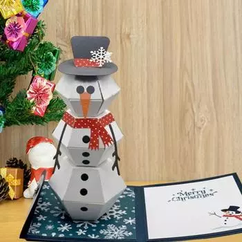 Рождественская открытка со снеговиком Милые праздничные поздравительные открытки 3D Рождество Deer