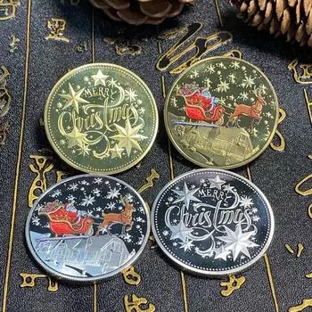 Рождественская памятная монета Санта-Клауса золотой