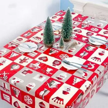 Рождественская печатная скатерть креативная ПВХ рождественская скатерть для стола Рождественская настольная одноразовая скатерть L