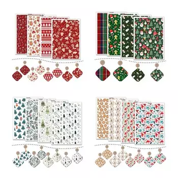 Рождественская переводная бумага Бумага для переноса на воду Бумага для переноса на глину Листы для переноса на глину для изготовления сережек из глины 79