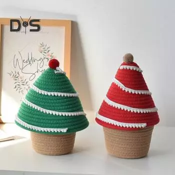 Рождественская плетеная корзина с крышкой в виде снеговика, ящик для хранения рождественской елки, контейнер для рождественских подарков, органайзер для закусок, игрушек, гостиной, кухни, ванной комнаты, декора красный