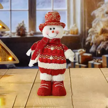 Рождественская плюшевая кукла 7,8x17,7 дюймов, рождественское украшение для камина, двери, окна, стены Snowman