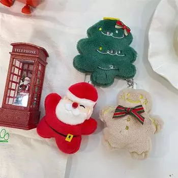 Рождественская плюшевая кукла игрушка Санта-Клаус Рождественская елка Пряничный человечек Сумка Украшения Брелок Подвески Украшения для дома Рождественская вечеринка Подарки A1 красный