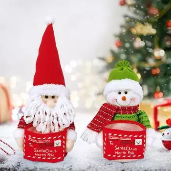 Рождественская плюшевая кукла-снеговик Санта-Клаус с маленьким мешочком, многоцелевое украшение рождественского стола для домашней праздничной вечеринки Santa Claus