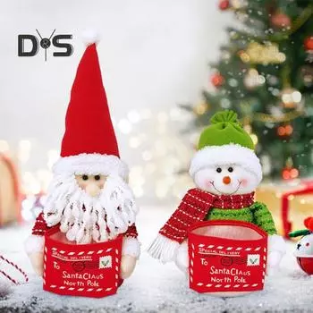 Рождественская плюшевая кукла-снеговик Санта-Клаус с маленьким мешочком, многоцелевое украшение рождественского стола для домашней праздничной вечеринки Santa Claus