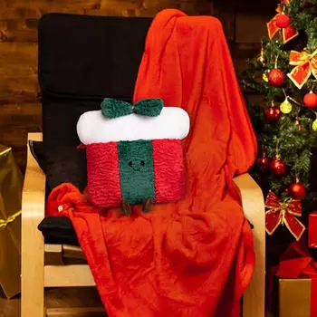 Рождественская плюшевая подушка для спины, симпатичная креативная мягкая подушка с орнаментом для офиса Wreath