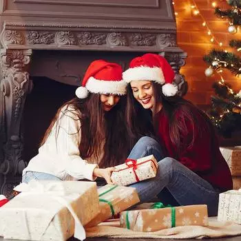 Рождественская плюшевая шапка Санты, рождественские праздничные шапки, унисекс, бархат, красный, классика, комфорт, для нового года, для взрослых и детей, праздничные принадлежности для вечеринок