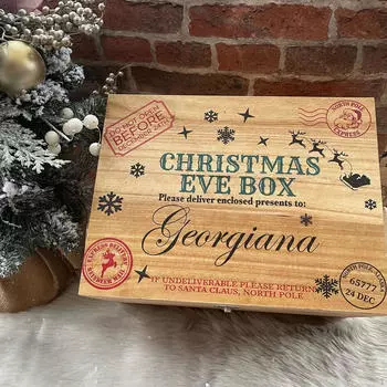 Рождественская подарочная коробка, деревянная коробка для хранения подарков в канун Рождества