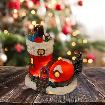 Рождественская подсветка дома Рождественская подсветка миниатюрная статуэтка сада фей из смолы для спальни, Style B