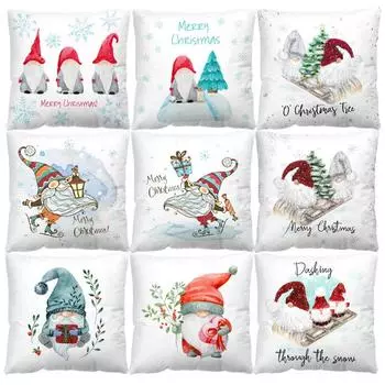 Рождественская подушка с принтом, наволочка, подушка Санта-Клауса, подушка для рождественской елки, подарок может быть настроен 40x40cm
