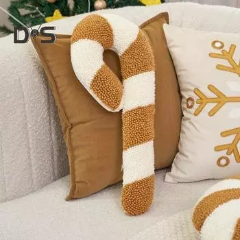 Рождественская подушка в форме леденца, контрастного цвета, украшение для дивана, кровати, автомобиля, подушка для новогодней вечеринки, реквизит для фотографий, офисное украшение A