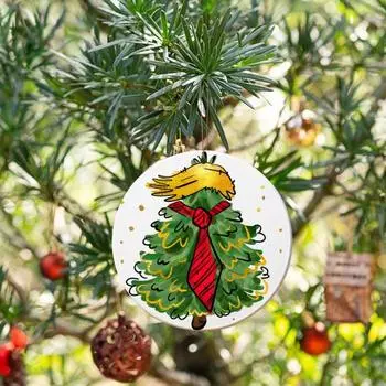 Рождественская подвеска с шнурком Рождественская елка Трамп Президент Печать Акрил Декоративный праздник