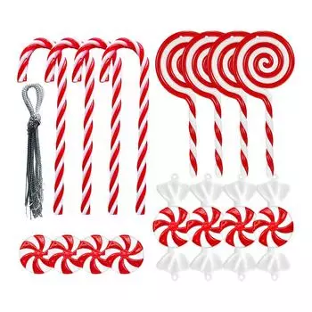 Рождественская подвеска в виде конфет 16X витая конфета поделка украшения для рождественской вечеринки конфета поделка украшение для рождественской вечеринки на Рождество красный