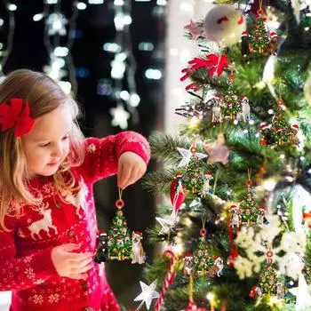 Рождественская подвеска в виде собаки, 2D, плоская акриловая подвесная шапка Санты, собака, кошка, рождественская елка, подвесное украшение для автомобиля, подарок для любителей домашних животных