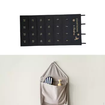 Рождественская подвесная сумка Рождественский адвент-календарь DIY Многофункциональный моющийся настенный декор ручной работы 24 дня