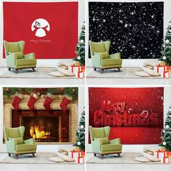 Рождественская подвесная ткань, настенное покрытие, гобелен для праздничного магазина, аренда, украшение стены, фоновая ткань 100x75cm