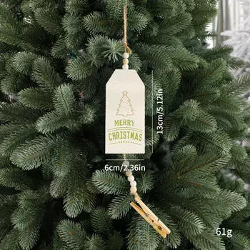 Рождественская подвесная вывеска, украшение, поделки, сувениры для вечеринок, деревянная бирка, рождественская елка, декор для стены белый
