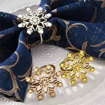 Рождественская посуда пряжки для салфеток кольца обеденный стол снежинки праздничные принадлежности