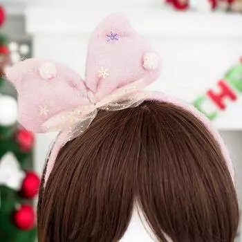 Рождественская повязка для волос Partypang, розовая