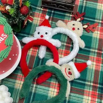 Рождественская повязка на голову для куклы 3 шт., реквизит для снеговика на вечеринку в стиле Рудольфа