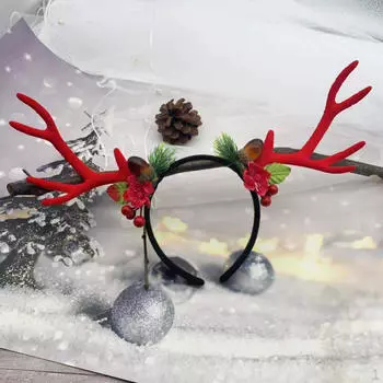 Рождественская повязка на голову красный
