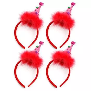 Рождественская повязка на голову Livingda в виде конуса, розовая, 4 шт.