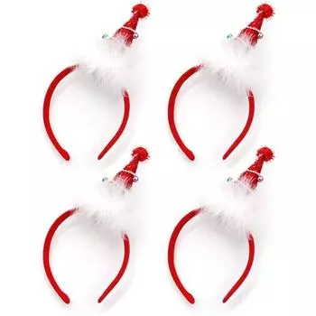 Рождественская повязка на голову Livingda в виде конуса, красная, 4 шт.