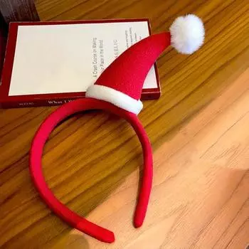 Рождественская повязка на голову, праздничный ободок в виде рога оленя/колпака Санты, женский нарядный аксессуар для волос на Рождество, Хэллоуин B