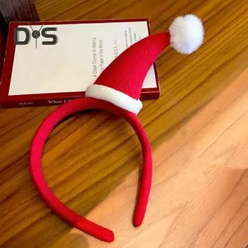 Рождественская повязка на голову, праздничный ободок в виде рога оленя/колпака Санты, женский нарядный аксессуар для волос на Рождество, Хэллоуин A