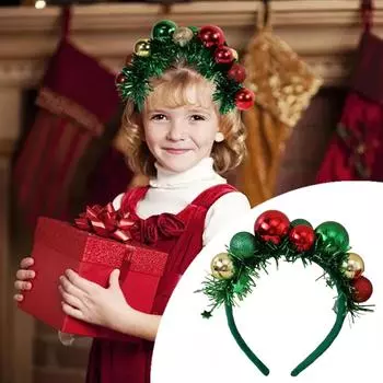 Рождественская повязка на голову, Рождественская застежка для волос в форме шарика, аксессуары, Рождественский Новый год, праздничная вечеринка, повязка для волос для всех возрастов