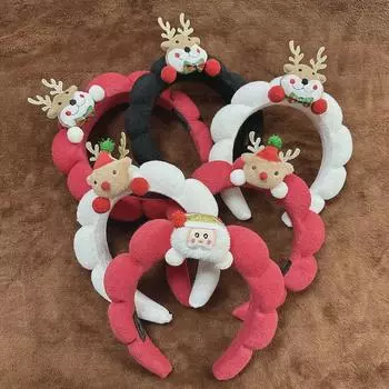 «Рождественская повязка на голову с изображением оленя — аксессуар для вечеринки Санта-Клауса с рогами»