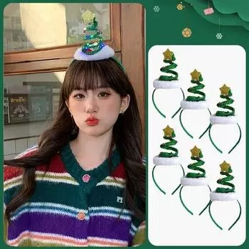 Рождественская повязка на голову Санта-Рудольф, товары для рождественской вечеринки, домашняя вечеринка, 6 предметов, набор B