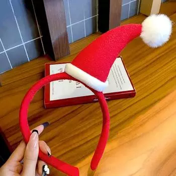 Рождественская повязка на голову Yousheng, праздничный ободок в виде рога оленя/колпака Санты, женская нарядная повязка на голову, аксессуар для волос на Рождество и Хэллоуин A