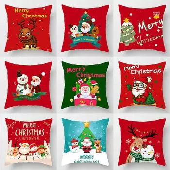 Рождественская праздничная подушка милый лось гостиная диванная подушка креативный интернет знаменитость подушка комната офисное украшение (наволочка + наполнитель подушки 1шт) 40x40cm1pcs белый