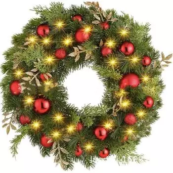 Рождественская ротанговая гирлянда Роскошные рождественские украшения светодиодные огни + Декоративная гирлянда диаметром 40 см