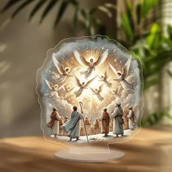 Рождественская сцена Благовещения Акриловая вывеска Декоративная табличка Художественное произведение Украшение стола Рождество