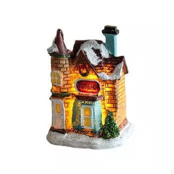 Рождественская сцена, небольшое освещенное украшение для дома, статуэтка для сада фей, декоративная с теплым светом для Style A