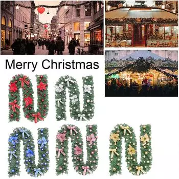 Рождественская сцена украшения 2.7 метра зашифрованная имитация рождественский ротанг торговый центр окно рождественский цветок лоза One Size синий