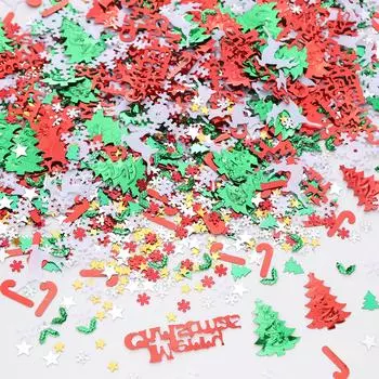 Рождественская серия Блестки Пайетки Шитье Свадебное рукоделие Женская одежда Аксессуары 6-41mm 10g