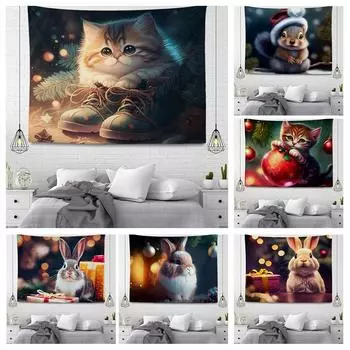 Рождественская серия Подвесной тканевый гобелен 100x75cm