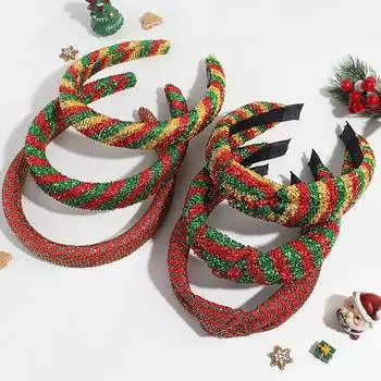 Рождественская серия повязка на голову полосатый узел крест-накрест обручи фиксированная повязка на голову аксессуары для волос