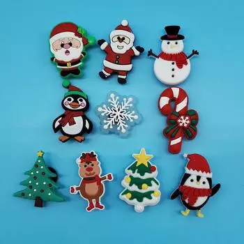 Рождественская серия ПВХ мягкие клеевые подвески для обуви с отверстиями