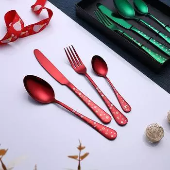 Рождественская серия Western Tableware нержавеющая сталь нож вилка ложка набор рождественский подарок